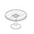 Round Shape Table(Leg - Ø100 And Base - Ø590, 4 Persons)
