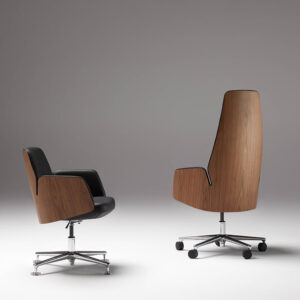 Iris Low, Medium And High Back Executive Chair With Upholstered Or Wood Finish Back