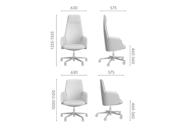 Iris – Low, Medium And High Back Executive Chair With Upholstered Or Wood Finish Back Size Image