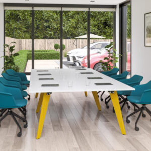 Cirocco 1 – Normal Height Rectangular Meeting Table With Oak Ral Legs 06