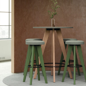 Cirocco – High Height Round, Square And Rectangular Meeting Table With Oak Ral Legs 01