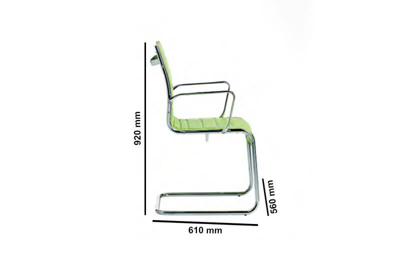 Giannino 5 – Fully Upholstered And Cantilever Chair Size