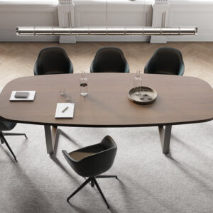 Romilda 5 – Oval Shaped Meeting Room Table With Ring Legs Main Image