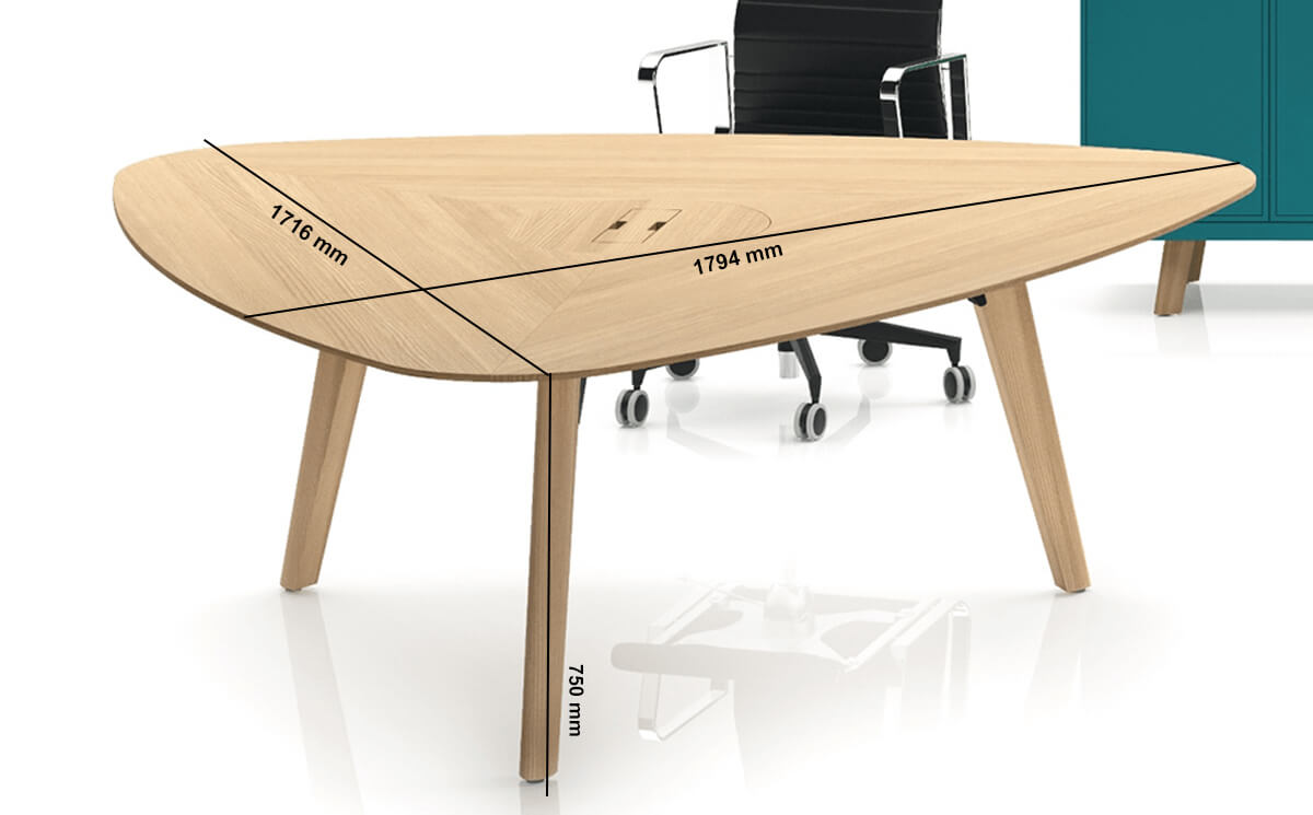 Yahia Triangular Shape Meeting Table Size Img 1