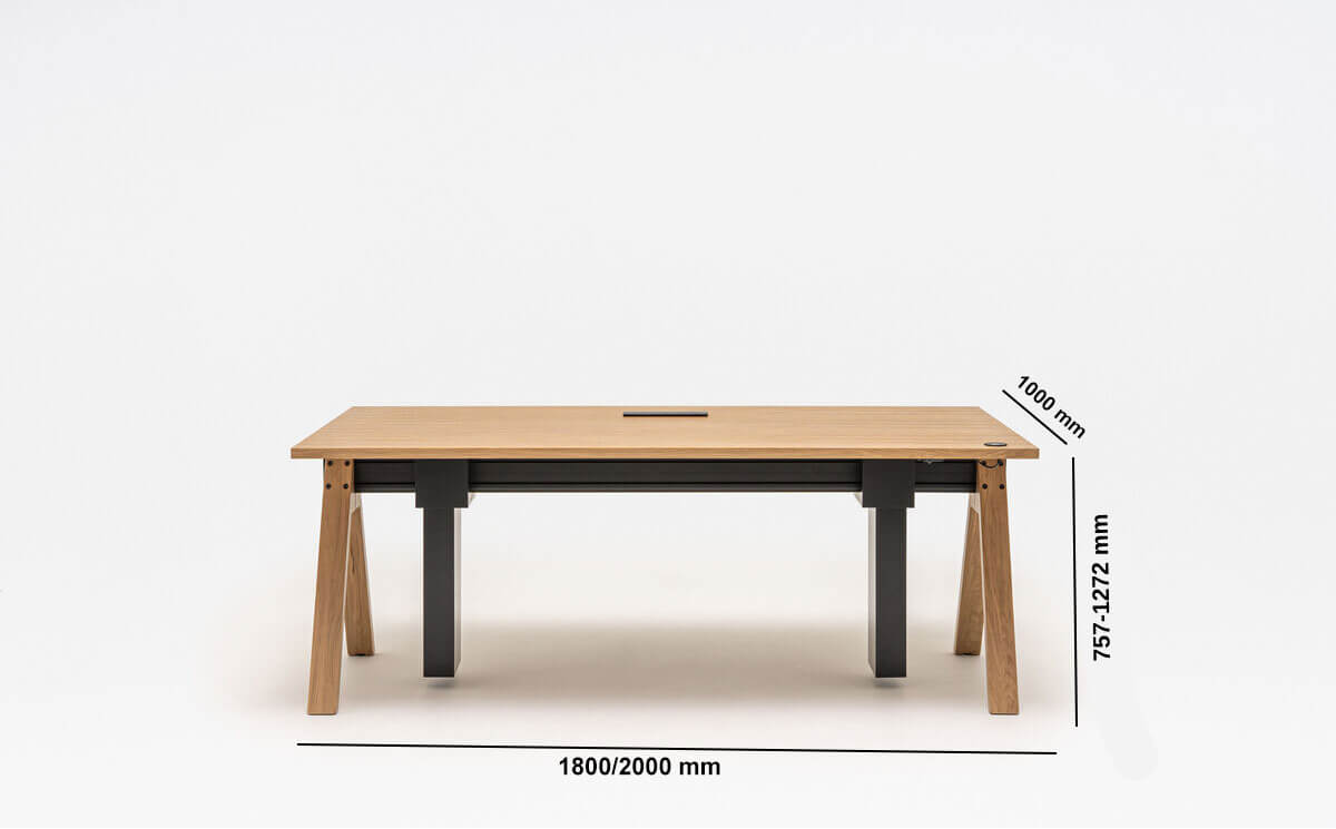 Vincenzo 2 Height Adjustable Executive Desk Size Img