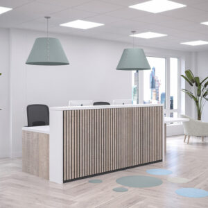 Bria Straight Reception Desk With Designer Front Panels Main