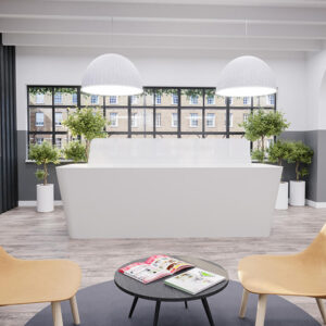 Carlotta Glacier White Reception Desk With Wheelchair Access Unit Main