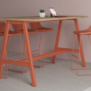 Zeno – High Height Rounded Corner Table With A Frame Legs 2