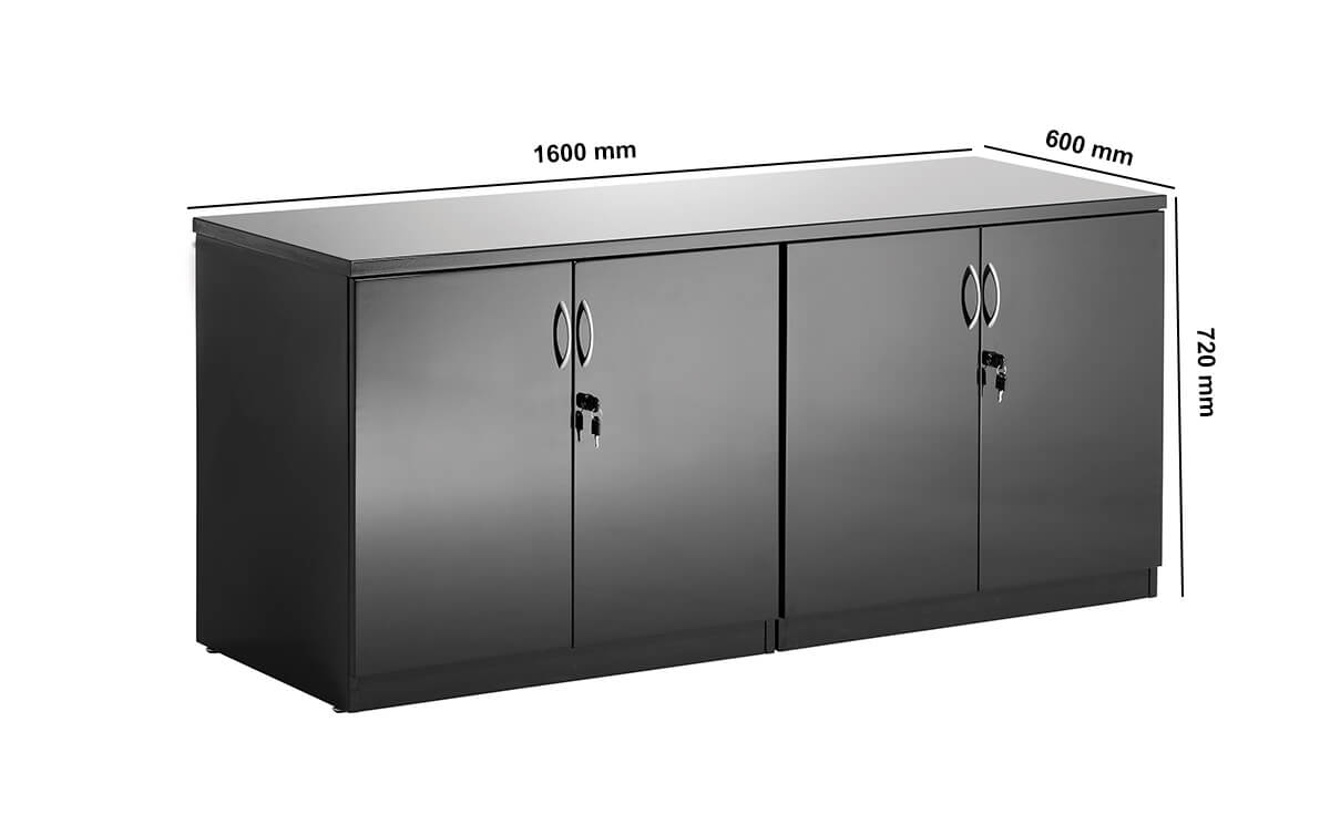 Madeline High Gloss Twin Cupboard With Adjustable Shelves Dimensions Image