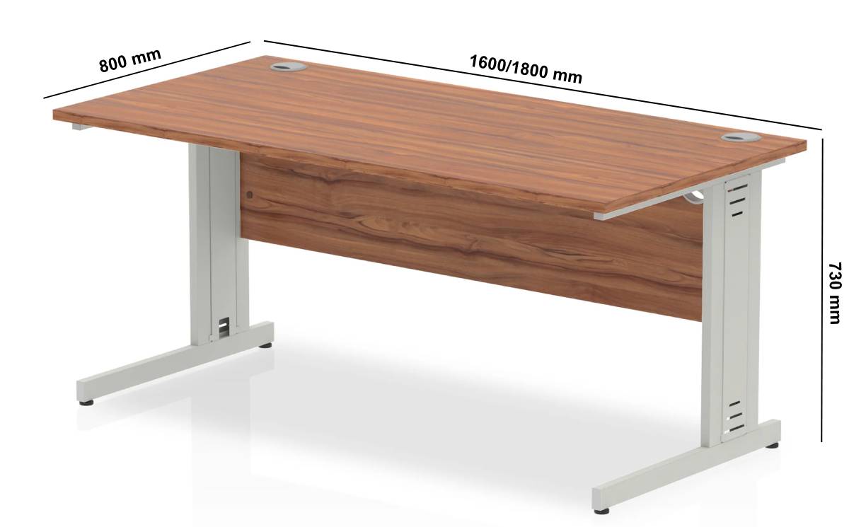 Etta 1 Straight Desk With Modesty Panel And Cable Managed Legs Dimensions Img