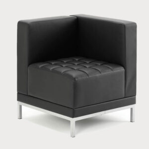 Irene Black Soft Bonded Leather Corner Sofa Chair