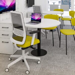 Filberte D Shape Meeting Table With Pedestal 1