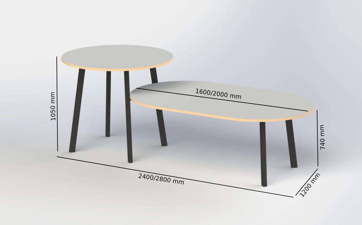 Placido – Round With Oval Shape Join Meeting Table Size Image