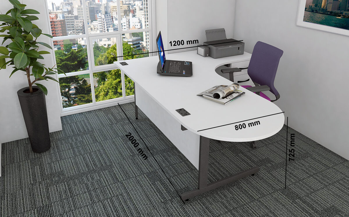 Tasso 1 D Shape Ended Radial Executive Desk Size Image 1