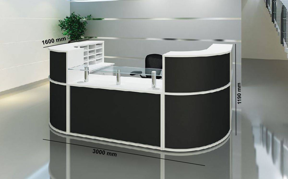 Krizia 2 Cruved Reception Desk Middle Dimmssion Image
