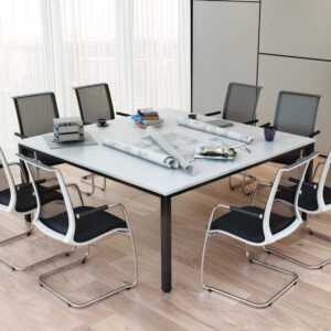 Novara 4 – Square & Rectangular Meeting Table With Post Leg 02
