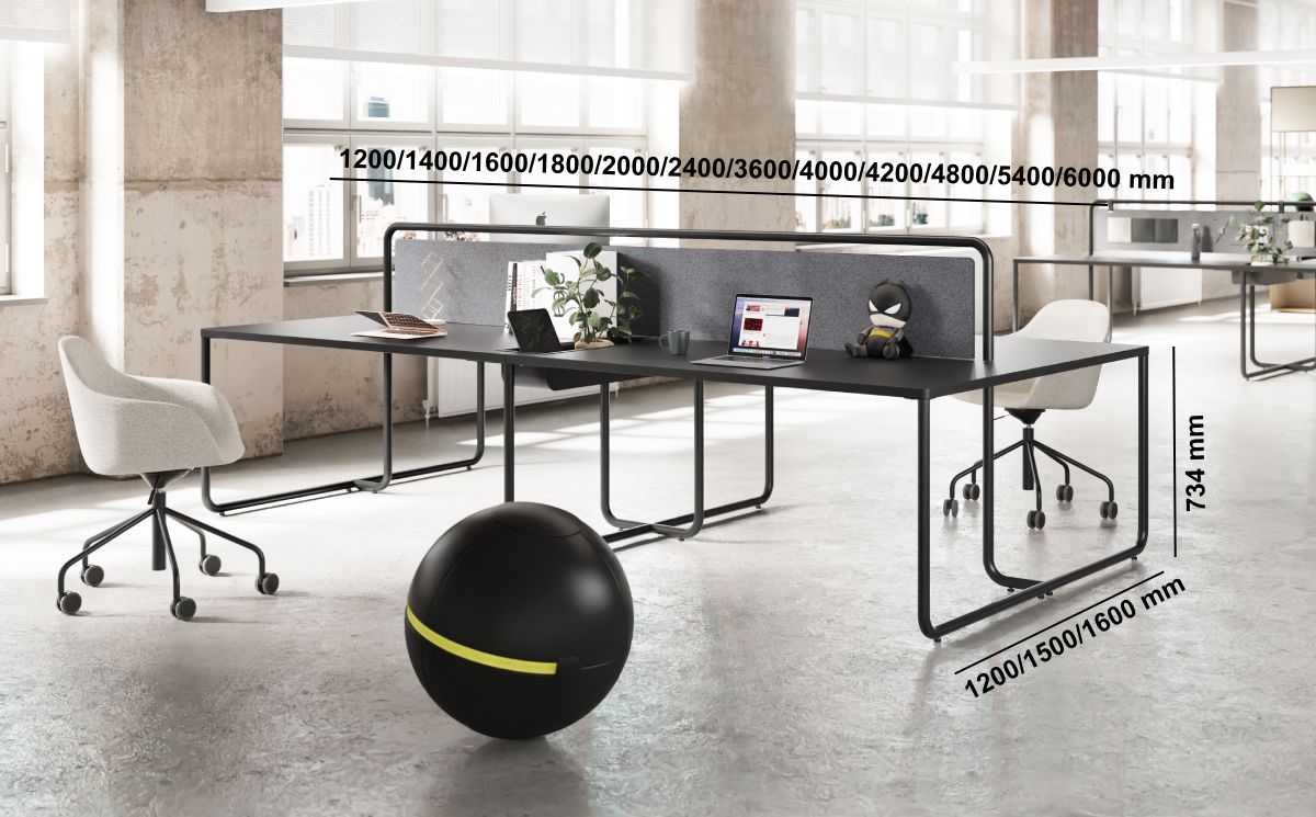 Phebe – Back To Back Operational Office Desk With Straight Corners For 2 ,4 And 6 Person Middle