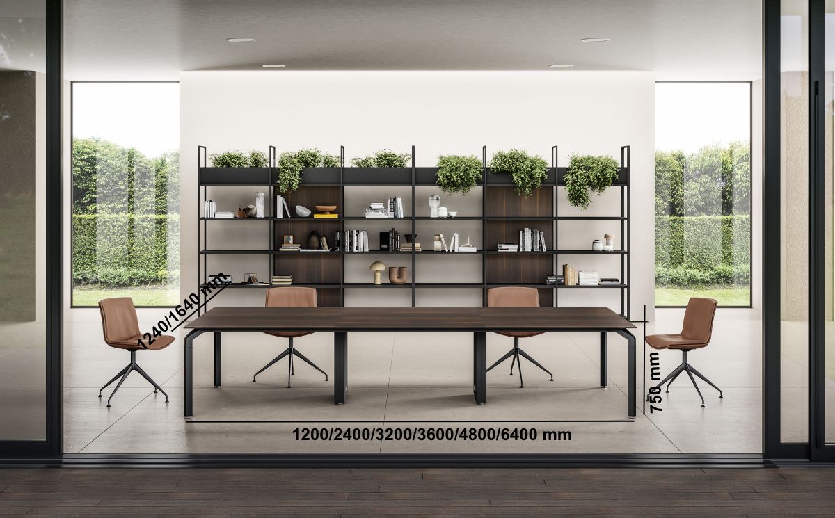 Romola 7 – Meeting Table With Melaminetop And Aluminium Leg Middle