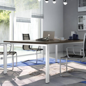 Ecedro Rectangular Shaped Meeting Table With Metal Legs 3