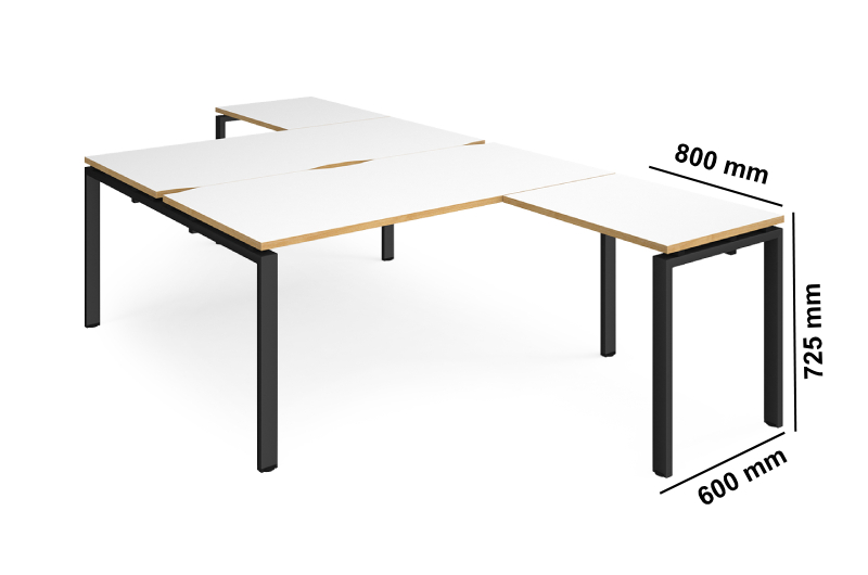 Titian Double Bench Desk For 2, 4 And 6 Persons With Return Middle 2