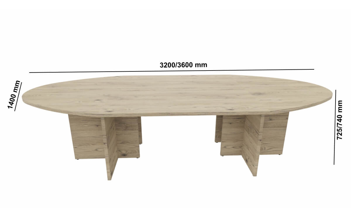 Luca 3 – Oval Shape Meeting Table Size