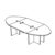 Medium Oval Shape Table with Optional Cable Ports (10 and 12 Persons)
