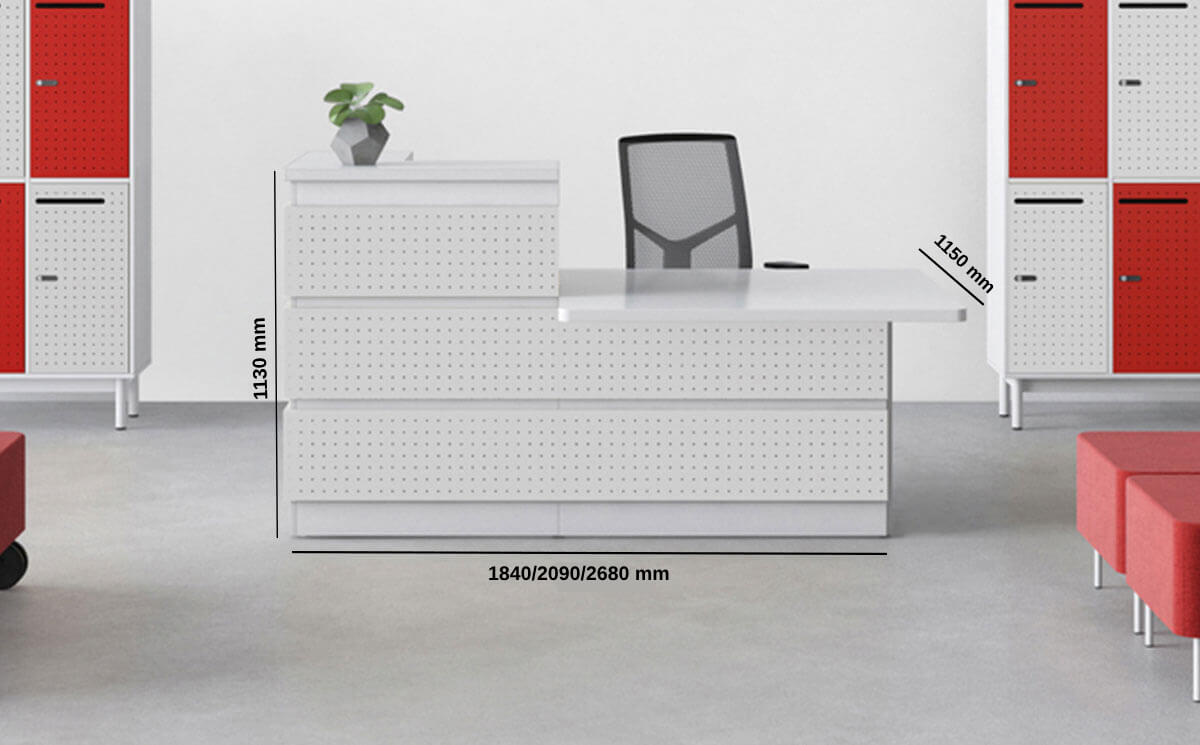 Byanca 4 Closed Sides Reception Desk With Dda Approved Wheelchair Access Unit Size Img 1