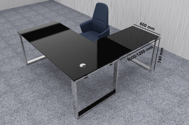 Raymond 4 – Glass Top Executive Desk With Optional Return The Perfect Addition 1