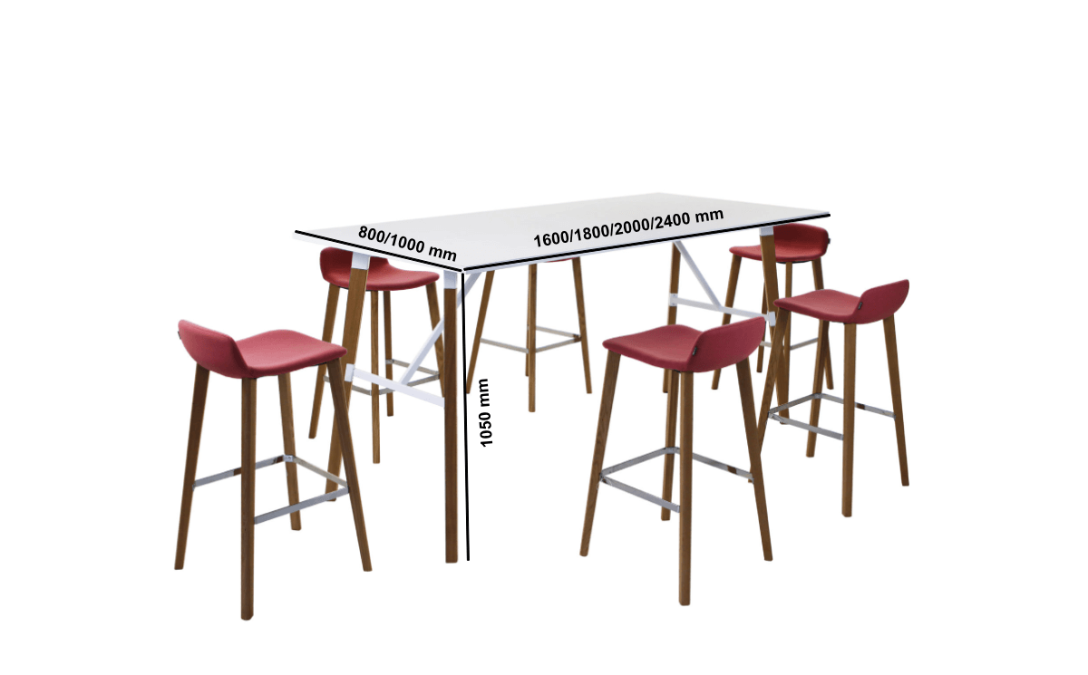 Arnaldo 1- Rectangular High Meeting Table Dimensions Img