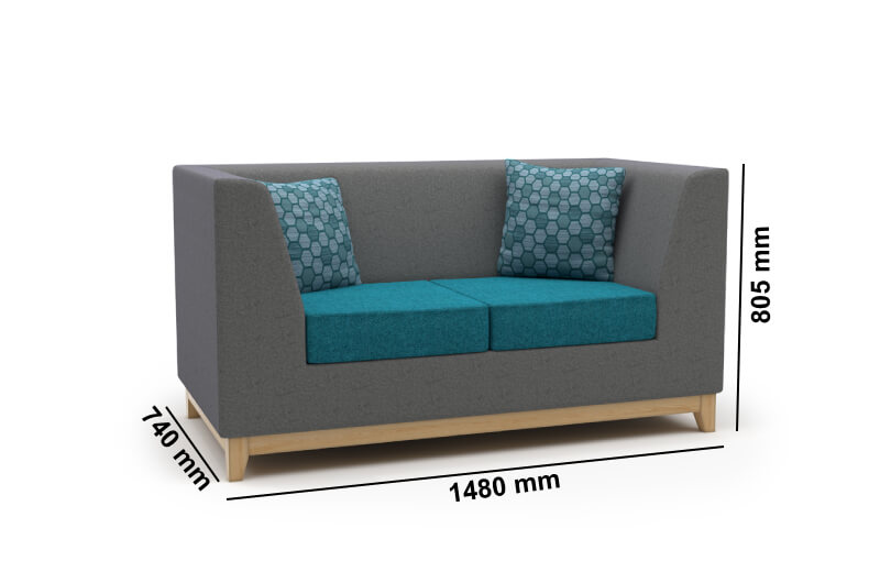 Alisya – Two And Three Seater Sofa With Metal Wooden Legs Size