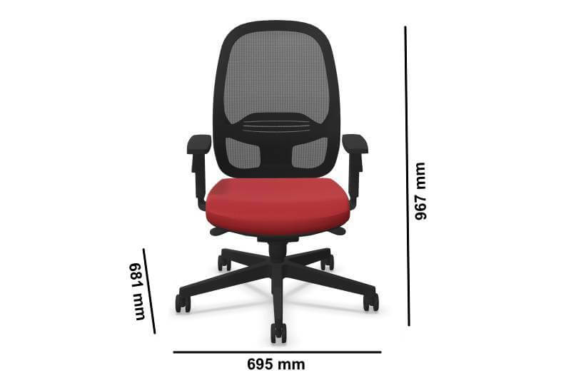 Eddy Mesh Back Operational Office Chair Dimensions Img 01