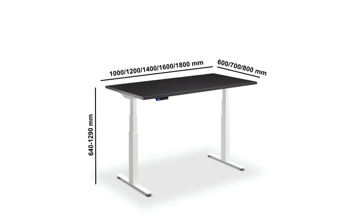 Flynn – Electric Height Adjustable Office Desk Dimensions Img1