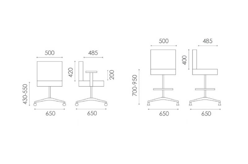 Enrica – Occasional Task And Meeting Chair Dimensions Images