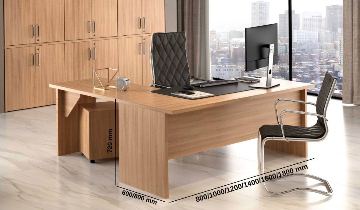 Daniel 3 – Executive Desk With Modesty Panel And Optional Return And Credenza Unit Size Img
