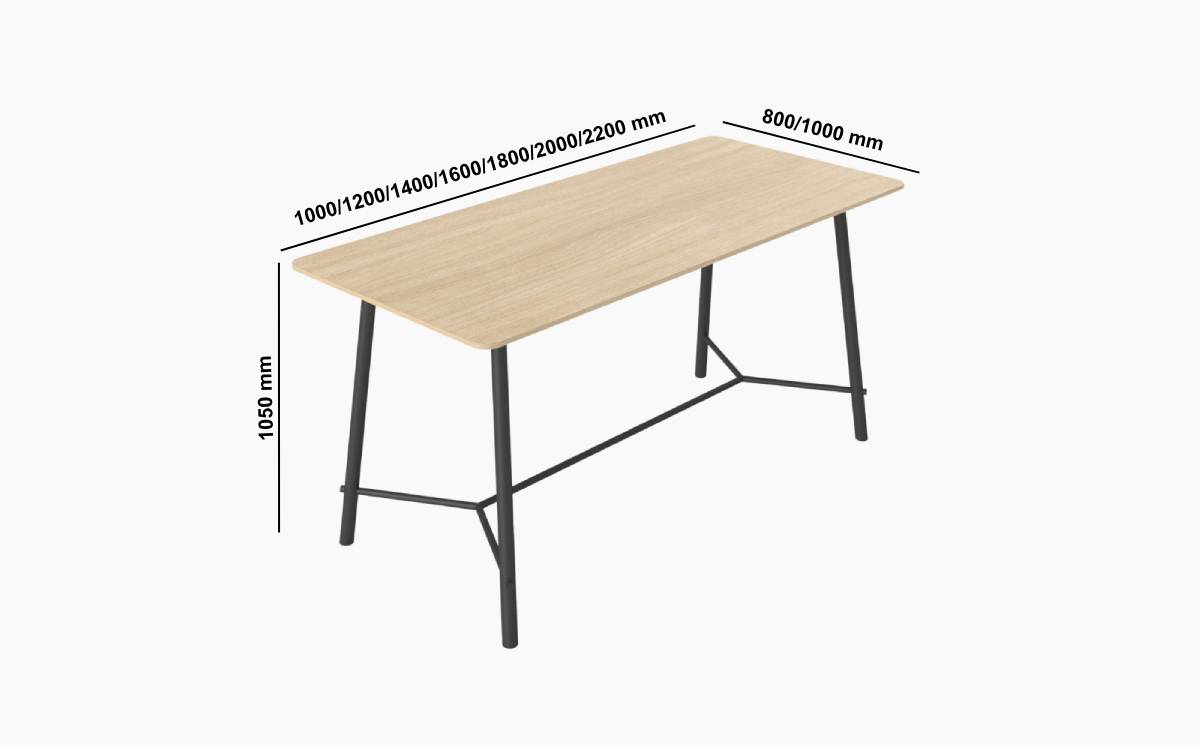 Seleniti 4 – Round,square & Rectangular High Meeting Table Size Image