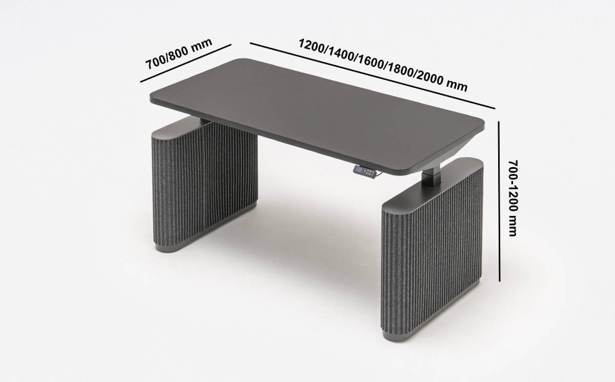 Giada 1 Height Adjustable Office Desk With Designer Panel Leg Dimensions Img