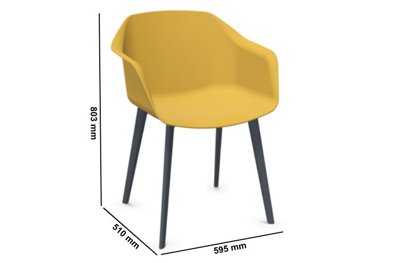 Haven 1 Tub Arm Chairs With Multiple Base Options Dimension Image