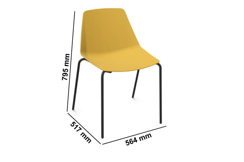 Haven 2 Multipurpose Meeting Chair With Optional Padded Seat Dimension Image