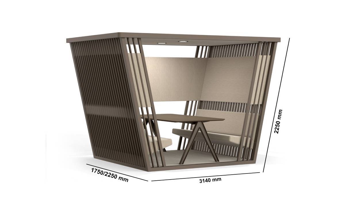 Krystallo – Meeting Booth For 4 And 6 Persons Dimensions Img1