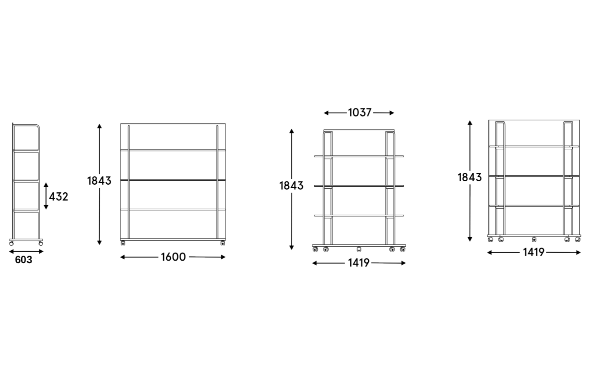 Tristano Pet Felt Panel Bookcase With Optional Storage Basket Size Img