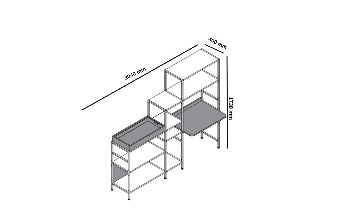 Colton – Modular Bookcase Size Img
